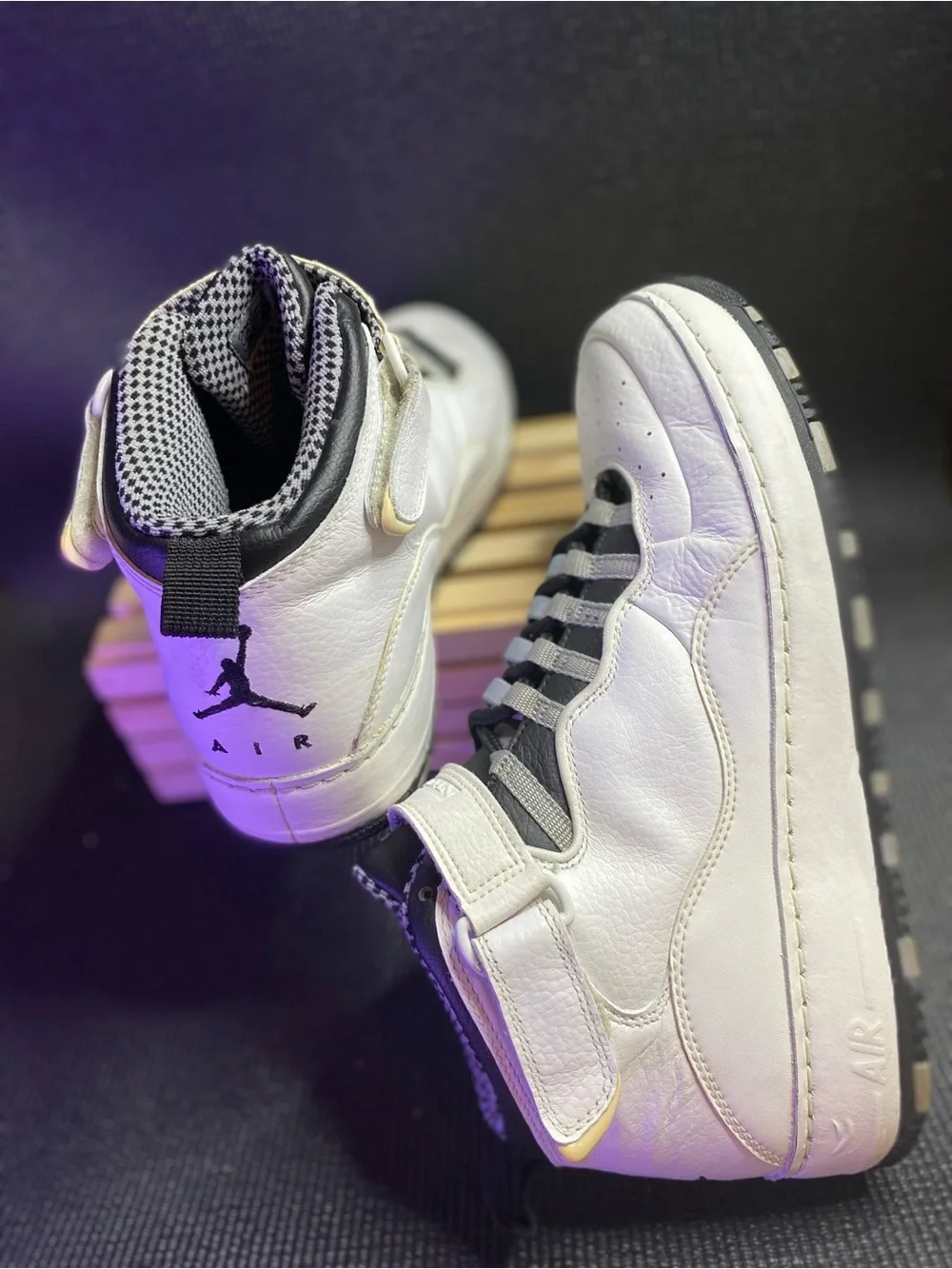 Jordan Men's White and Black High-Top Sneakers